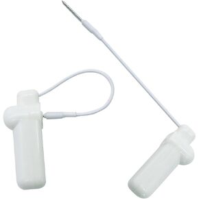 Security Tags with Lanyard, 100pcs Hard Tags Reusable Clothing Tag with String Compatible with RF 8.2Mhz EAS Checkpoint Security System (White)