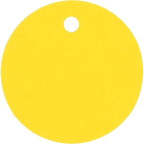 CleverDelights 1.5" Yellow Gift Tags - 100 Pack - Round Circle Paper Hang Tag