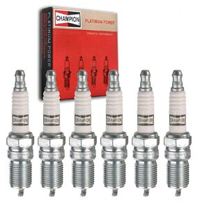 6 pc Champion Platinum Spark Plugs compatible with Chevrolet Impala 3.4L 3.8L V6 2000-2005