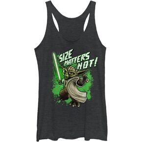 Star Wars Junior's Clone Wars No Matter Tri-Blend Racerback Layering Tank, Black Heather, X-Small