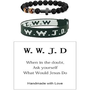 Zian WWJD Bracelet What Would Jesus Do Bracelet Blessing Bracelet Inspirational Bracelet Relieves Anxiety Bracelet