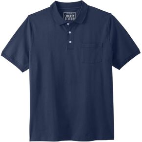 Liberty Blues by Kingsize Men's Big & Tall Shrink-Less Pocket Piqu Polo