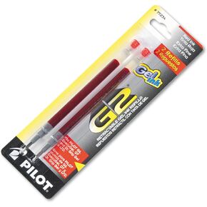 Pilot, G2 Gel Ink Refills, Extra Fine Point 0.5 mm, Red, Pack of 2