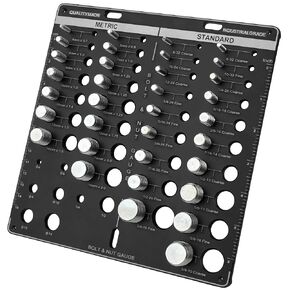 Thread Checker, Nut and Bolt Thread Checker, Bolt Size and Thread Gauge, Bolt and Nut Identifier Gauge with Inch and Centimeter Ruler, Bolt Gauge with 19 Standard & 15 Metric, 8 Drill Bit Gauge