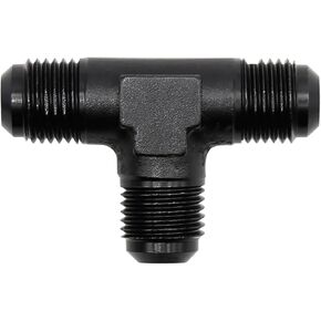 Fitting 6AN Tee Quick Connect Fuel Line Adaptor T-piece Adapter Male Threaded Fitting Adapter (Black)