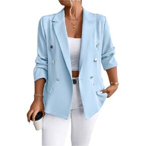 Floerns Women's Plus Size Long Sleeve Business Blazers Lapel Work Blazer Jacket Suit in Kuwait