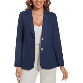 MINTLIMIT Womens Casual Linen Cotton Blazers Long Sleeve Button Front Notch Lapel Work Office Blazer Jackets with Pockets