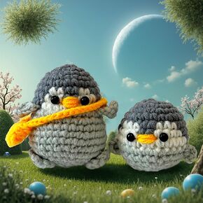 Weronique Penguin Crochet Kit with Step-by-Step Video Tutorial, Beginner-Friendly DIY Gift Set with All Tools Included, Ideal Gift for Friend or Someone You Love