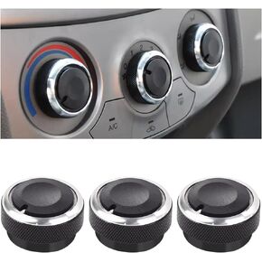 3PCS Car Air Conditioning Control Switch Knobs Buttons, Vehicle HVAC Heater A/C Temperature or Fan Controlling Knob Replacement Kit, Compatible with 2005-2015 TRD Sport, Vela