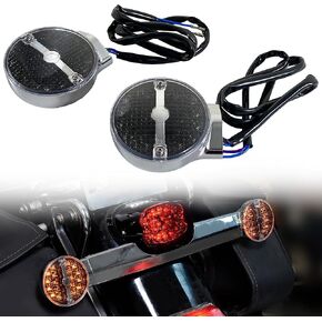 Rear LED Turn Signal light Bar for Road King 99-23, Smoked Turn Signal light with Chrome Housing for Harley Road King Electra Glide Heritage Softail Classic Ultra Limited COV 1999-2023