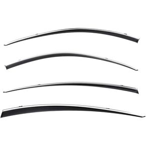 WellVisors Window Visors Wind Deflectors Compatible With Lexus IS300 2021-2024+ With Chrome Trim Rain Guards 3-847LX029