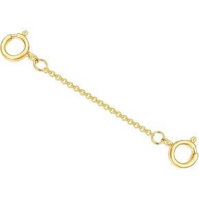 14K Yellow Gold 1"/2"/3"/4"/5" Necklace Extender Chain 14K Gold with Double Spring Clasp, Real 14K Gold Necklace Extender Bracelet Anklet Extension Chain, Bracelet Extender 14K Gold