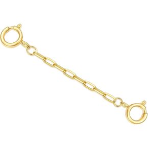 14K Yellow Gold 1"/2"/3"/4"/5" Necklace Extender Chain 14K Gold with Double Spring Clasp, Real 14K Gold Necklace Extender Bracelet Anklet Extension Chain, Bracelet Extender 14K Gold