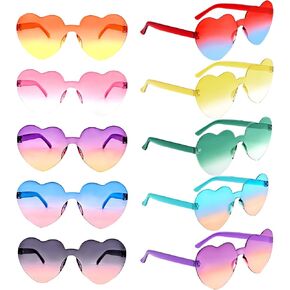 Heart Sunglasses Rimless Heart Shaped Glasses Birthday Bachelorette Party Favor Sunglasses for Kids Adults