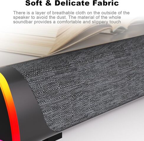 SOULION R30 Computer Speakers, USB Powered Small PC Speakers, Colorful RGB Lights with Switch Button, Surround Sound Portable Computer Sound Bar Speaker for Desktop Laptop in Saudi Arabia
