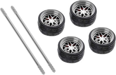 Amagogo 4 PCS 1/64 Scale Diecast Drift Racing on-Road Model Car Alloy Rubber Wheel & Tyre Set Accessory for Hotwheel - E3 in Saudi Arabia