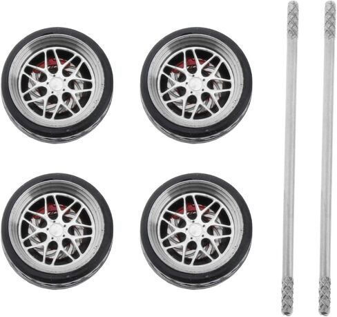 Amagogo 4 PCS 1/64 Scale Diecast Drift Racing on-Road Model Car Alloy Rubber Wheel & Tyre Set Accessory for Hotwheel - E3 in Saudi Arabia