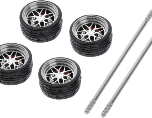 Amagogo 4 PCS 1/64 Scale Diecast Drift Racing on-Road Model Car Alloy Rubber Wheel & Tyre Set Accessory for Hotwheel - E3 in Saudi Arabia