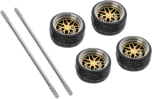 Amagogo 4 PCS 1/64 Scale Diecast Drift Racing on-Road Model Car Alloy Rubber Wheel & Tyre Set Accessory for Hotwheel - E3 in Saudi Arabia