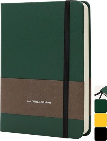TUNJILOOL A7 Leather Hardcover Notebook- 3Pack 192 Pages Thick 100GSM Paper, Dotted/Grid/Blank, with Elastic Band & Inner Pocket for Writing, Sketching, Journaling in Saudi Arabia