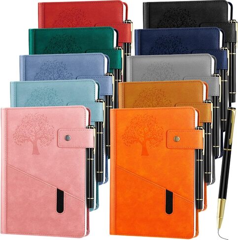 Cholemy 20 Pcs A5 Lined Leather Journal Notebook for Men Women, Tree Life 5.9 x 8.4 Inches Personalized Hardcover Journal with Pen, 200 Pages 100 Gsm Ruled Daily Journals for School, Business Writing in Saudi Arabia