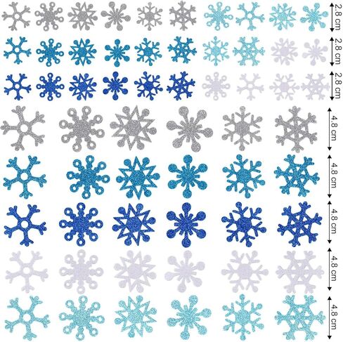 Motarto 600 Pieces Glitter Snowflake Stickers Self-Adhesive Snowflake Foam Stickers for Christmas Craft or Winter Party Decoration, Assorted Color and Sizes in Kuwait