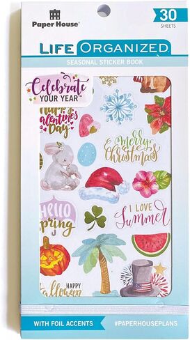 Paper House Productions Seasons Collection 30-Sheet 1200-Piece Celebrate Your Day Planner Sticker Folio for Planners, Journaling and Crafting in Saudi Arabia
