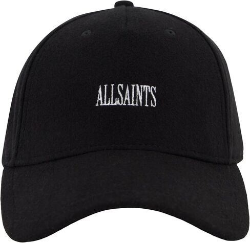 قبعة بيسبول صوفية للرجال من AllSaints، قبعة بحزام قابل للتعديل، باللون الأسود in Saudi Arabia
