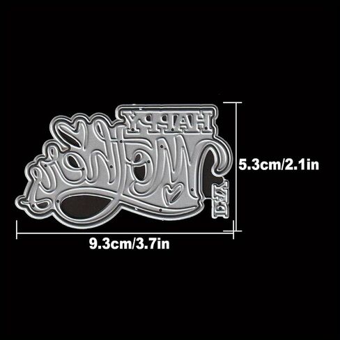LZBRDY Best Wishes Words Embossing Metal Cutting Dies for Card Making and Scrapbooking, Arts Crafts Birthday Thanksgiving Christmas Die Cuts Stencil in Saudi Arabia