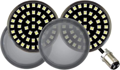 Eagle Lights Generation II Midnight Edition 2 Inch LED Front Turn Signals with White Running Lights Compatible with Harley Davidson Motorcycles - 1157 Base in Kuwait