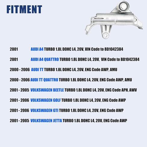 06B109477 06B109479 Timing Belt Hydraulic Tensioner Fit for 2000-2006 Volkswagen Beetle Golf Gti Jetta, Audi A4 Quattro TT Quattro 1.8L L4 Turbo DOHC in Kuwait