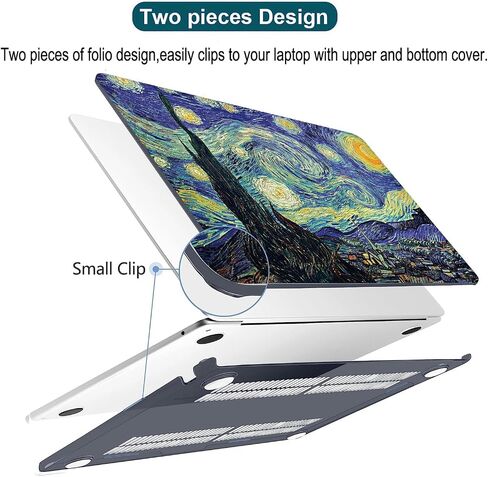 Compatible with MacBook Air 15 inch Case 2023 2024 Release M3 A3114 A2941 M2 Chip Durable Plastic Shell Case with Keyboard Cover & Mac OS Keyboard Sticker (Van Gogh Starry Sky) in Saudi Arabia