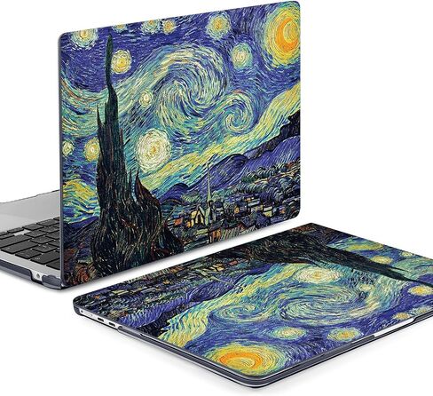 Compatible with MacBook Air 15 inch Case 2023 2024 Release M3 A3114 A2941 M2 Chip Durable Plastic Shell Case with Keyboard Cover & Mac OS Keyboard Sticker (Van Gogh Starry Sky) in Saudi Arabia