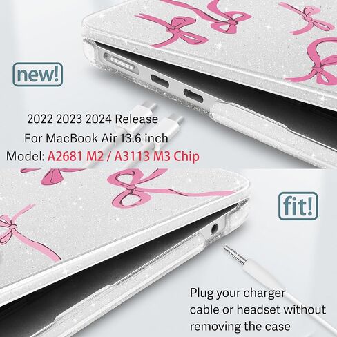 Compatible with M4 MacBook Air 13.6 inch A3240 Case 2025 2024 2023 2022 Release A2681 M2/ A3113 M3 with Touch ID & Retina Display, Plastic Hard Shell Case & Keyboard Cover, Floral C293 in Saudi Arabia
