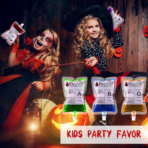 Nuenen 60 Pcs Halloween Blood Bags for Drinking, Vampire Party Drinking Pouches, Juice Puree Bag Reusable Energy Drink Container 8.5 Oz with Cap for Nurse Graduation Party in Saudi Arabia