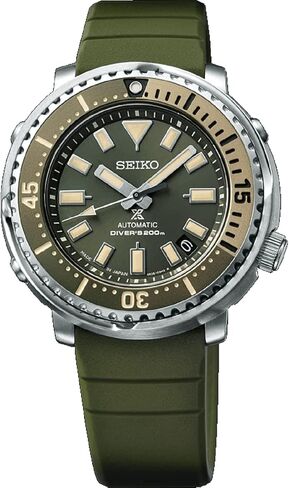 ساعة Seiko Prospex للرجال Street Series Safari 'Mini Tuna' أوتوماتيكية للغواص 200 متر باللون الأخضر SRPF83K1 in Kuwait