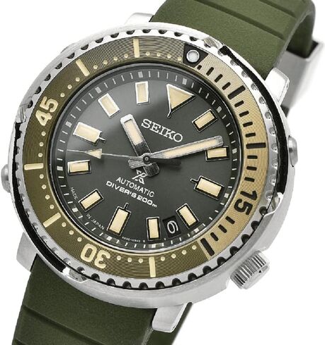 ساعة Seiko Prospex للرجال Street Series Safari 'Mini Tuna' أوتوماتيكية للغواص 200 متر باللون الأخضر SRPF83K1 in Kuwait