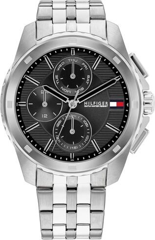 Tommy Hilfiger Classic Multi-Function Quartz Watch - Stainless Steel Wristwatch for Men - Water Resistant Up to 5 ATM/50 Meters - Premium Fashion for Everyday Wear - 44mm in Saudi Arabia