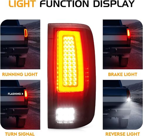 LED Tail Light Assembly + 3rd Brake Light Fit for Ford F-150 F150 2004-2008 [Factory Halogen Model] Fleetside Styleside, Taillight and High Mount Stop Light, 3 Pcs, Smoke Lens in Kuwait