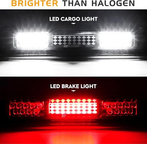 LED Tail Light Assembly + 3rd Brake Light Fit for Ford F-150 F150 2004-2008 [Factory Halogen Model] Fleetside Styleside, Taillight and High Mount Stop Light, 3 Pcs, Smoke Lens in Kuwait