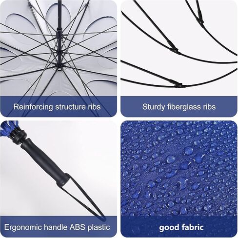Doubwell Storm Proof Umbrella Sports Golf Umbrella 62 Inch Large Size Sturdy Umbrella UV Protection And Tested Resist Up 55 MPH Strong Wind For Men And Women (Orange) in Kuwait