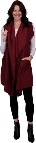 Women’s Pocketed Open Front Fleece Vest Cardigan w/Matching Headband in Saudi Arabia