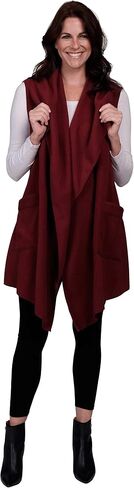 Women’s Pocketed Open Front Fleece Vest Cardigan w/Matching Headband in Saudi Arabia