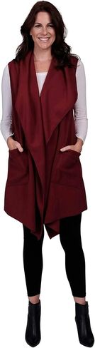 Women’s Pocketed Open Front Fleece Vest Cardigan w/Matching Headband in Saudi Arabia