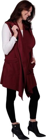 Women’s Pocketed Open Front Fleece Vest Cardigan w/Matching Headband in Saudi Arabia