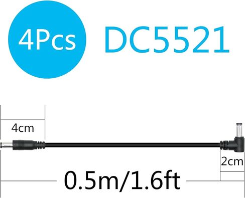 3.3FT DC 12V Power Extension Cable,90 Degree Right Angle 5.5mm x 2.1mm Male to Female Power Adapter Plug,for CCTV Security Surveillance Wireless IP Cameras etc More DC5521 Connector Plug(2Pcs) in Kuwait
