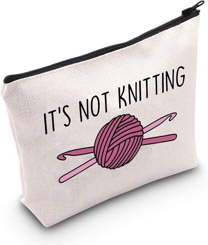 POFULL Crochet Gifts Crochet Lovers Gift It's Not Knitting Cosmetic Bag Crochet Hook Gift (It's Not Knitting bag) in Saudi Arabia