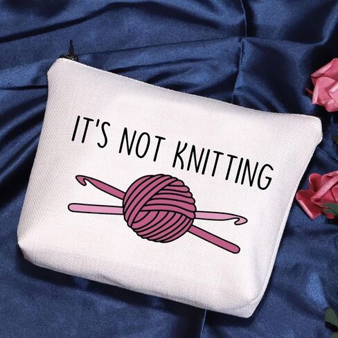 POFULL Crochet Gifts Crochet Lovers Gift It's Not Knitting Cosmetic Bag Crochet Hook Gift (It's Not Knitting bag) in Saudi Arabia