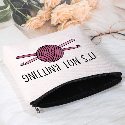 POFULL Crochet Gifts Crochet Lovers Gift It's Not Knitting Cosmetic Bag Crochet Hook Gift (It's Not Knitting bag) in Saudi Arabia