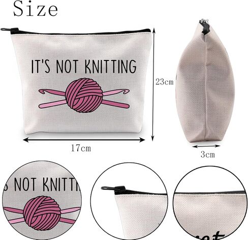 POFULL Crochet Gifts Crochet Lovers Gift It's Not Knitting Cosmetic Bag Crochet Hook Gift (It's Not Knitting bag) in Saudi Arabia